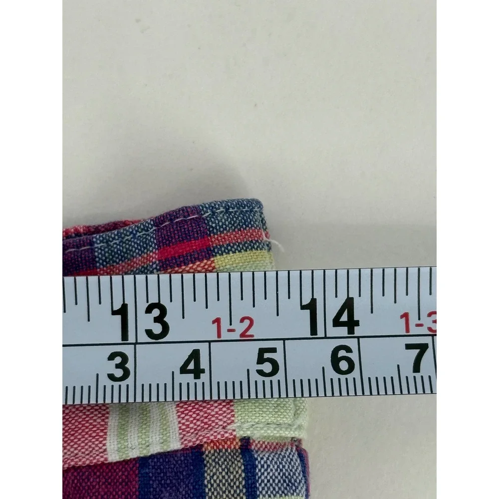 Talbots Vintage Women Sz 10 Plaid Pleated Shorts High Rise Cotton Red Blue